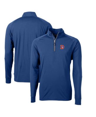 Cutter & Buck - Men's Royal Denver Broncos Adapt Eco Knit Stretch Quarter-Zip Throwback Pullover Top