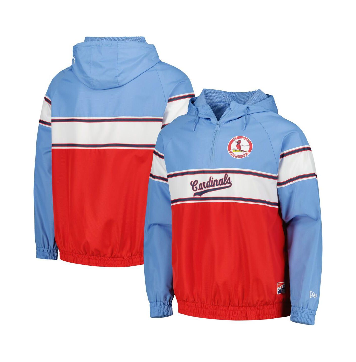 Мужское худи New Era Light Blue St. Louis Cardinals Ripstop Raglan Quarter-Zip — фото 1