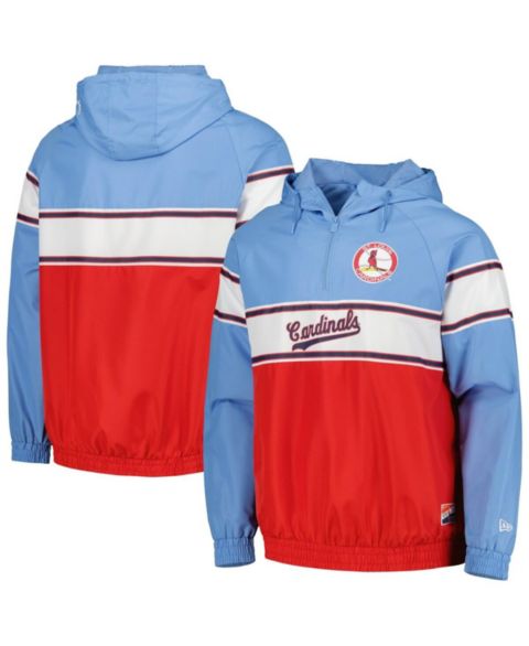 Мужское худи New Era Light Blue St. Louis Cardinals Ripstop Raglan Quarter-Zip