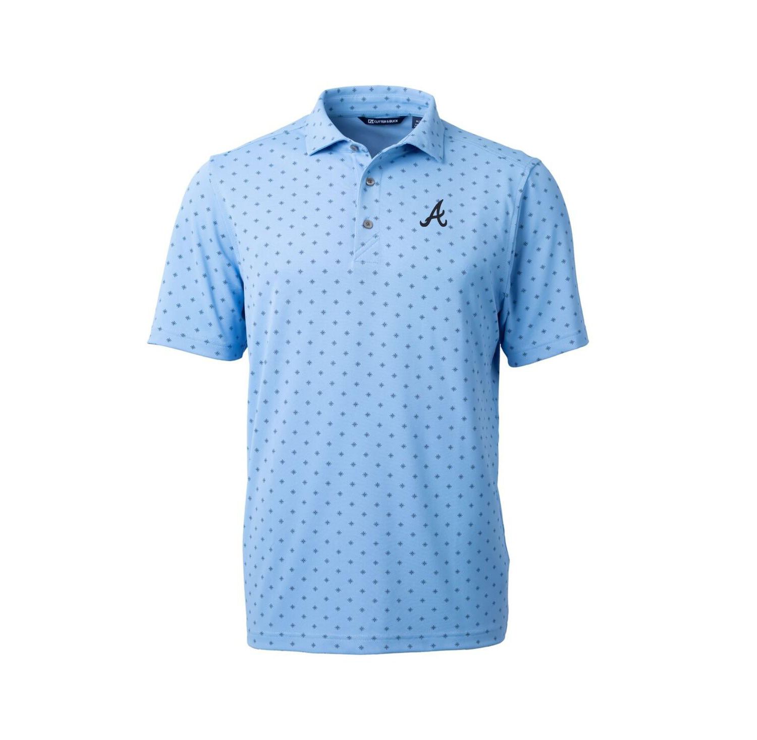 Men's Light Blue Atlanta Braves Virtue Pique Tile Print Polo