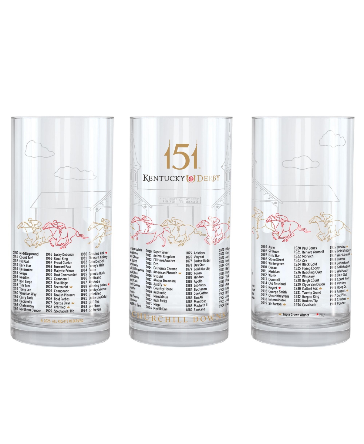 West Coast Novelty Kentucky Derby 151 12 Oz. Mint Julep Glasses Two Pack In No Color