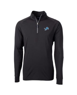 Cutter & Buck - Men's Black Detroit Lions Big & Tall Adapt Knit Quarter-Zip Pullover Jacket
