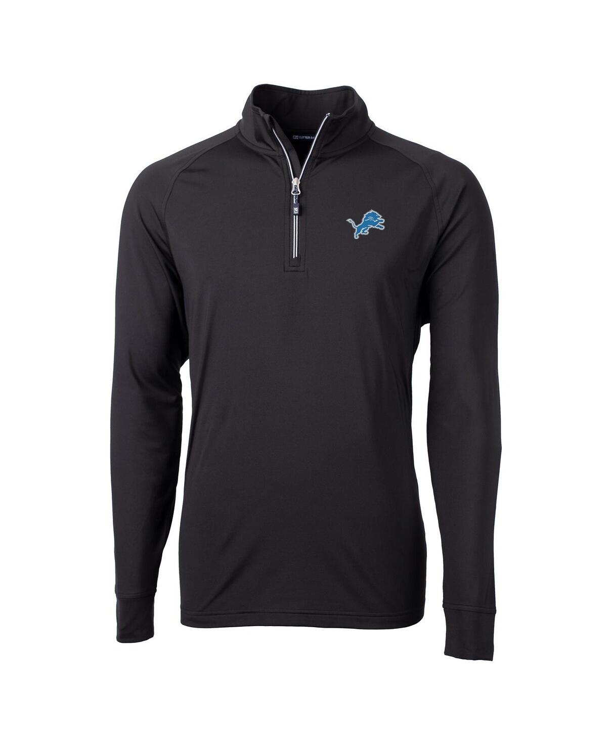 Men's Black Detroit Lions Big Tall Adapt Knit Quarter-Zip Pullover Jacket - Black