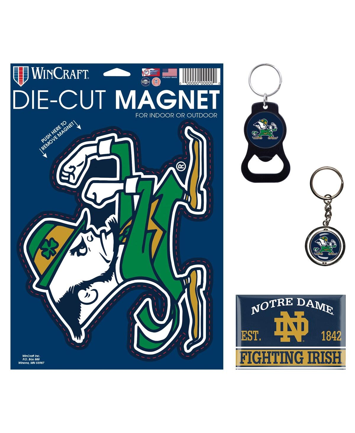 Notre Dame Fighting Irish 4-Pack Key Rings and Magnets Set