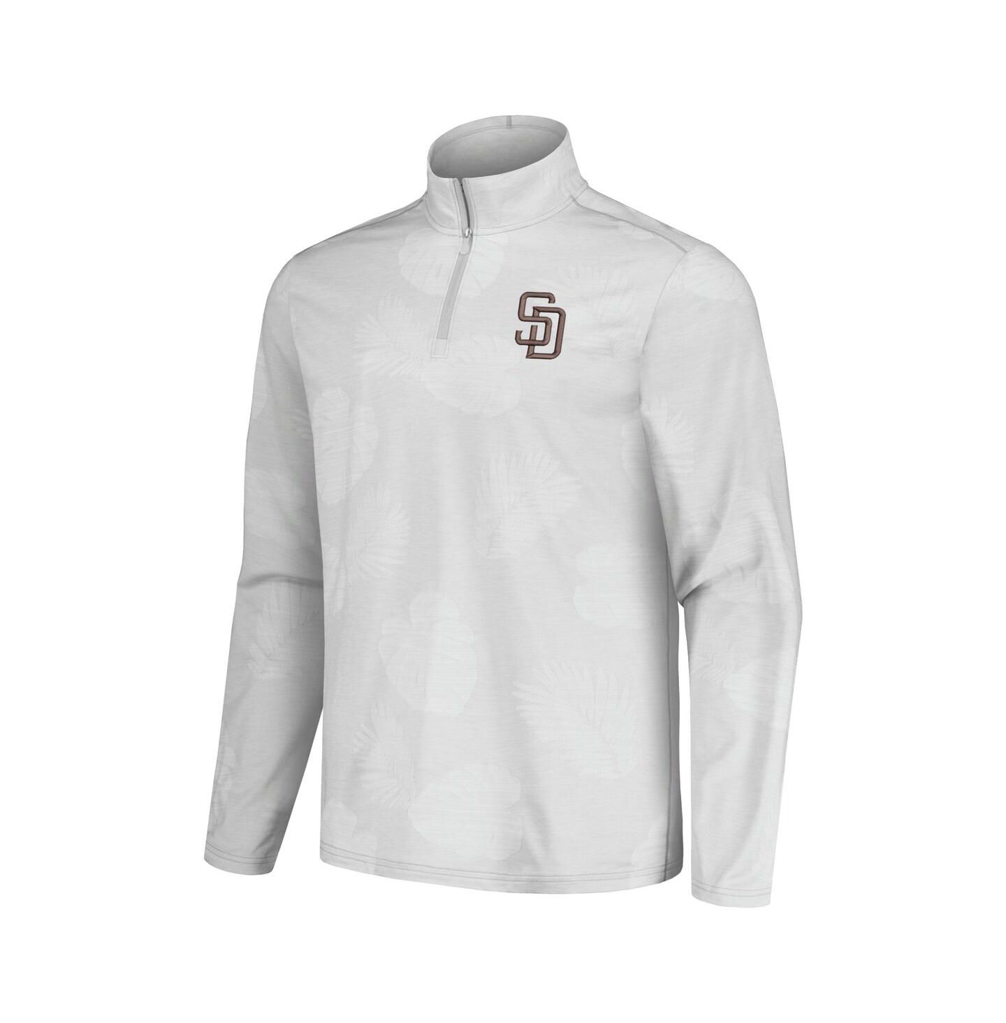 Мужская куртка Tommy Bahama Gray San Diego Padres Delray Frond IslandZone Half-Zip — фото 3