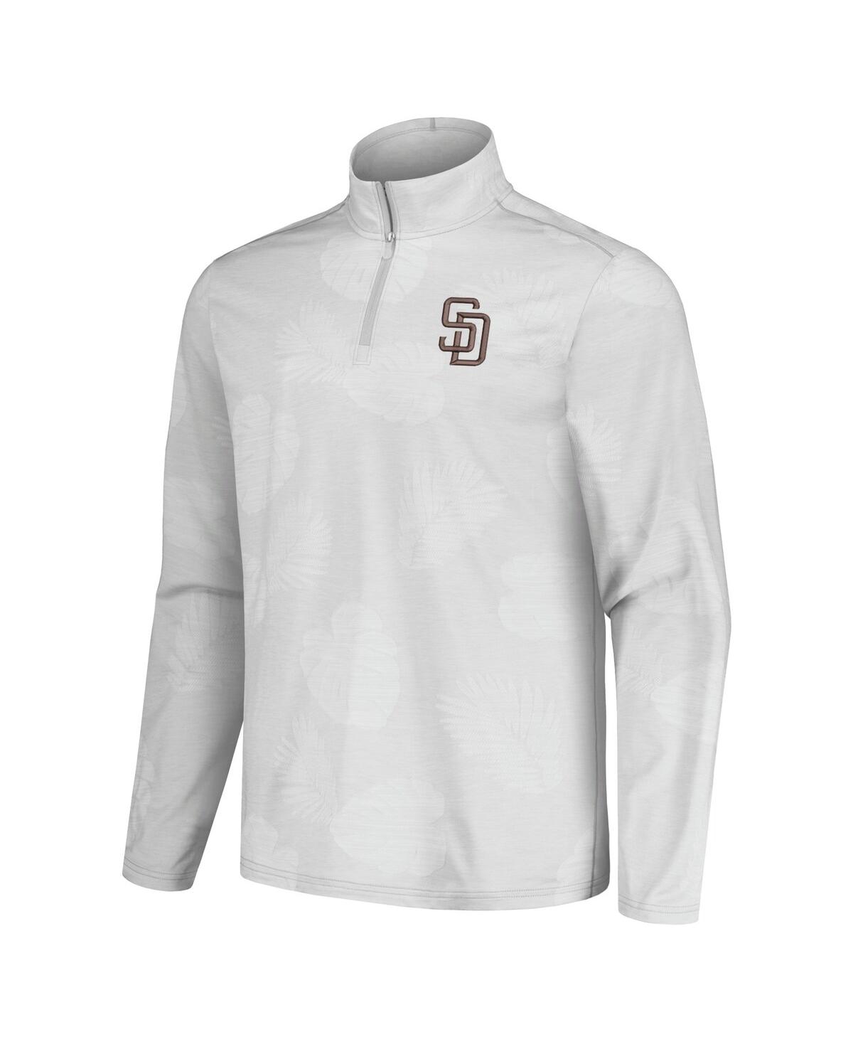 Tommy Bahama Men's Gray San Diego Padres Delray Frond Islandzone Half-zip Jacket In Gray