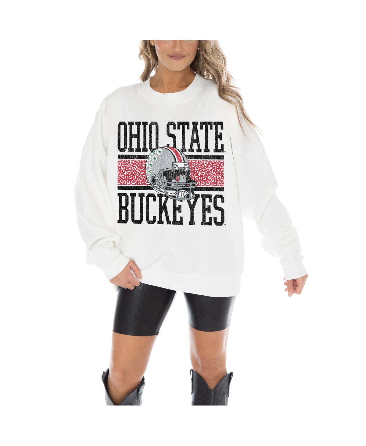 Shop Gameday Couture Women's White Ohio State Buckeyes Fair Catch Pullover Sweatshirt