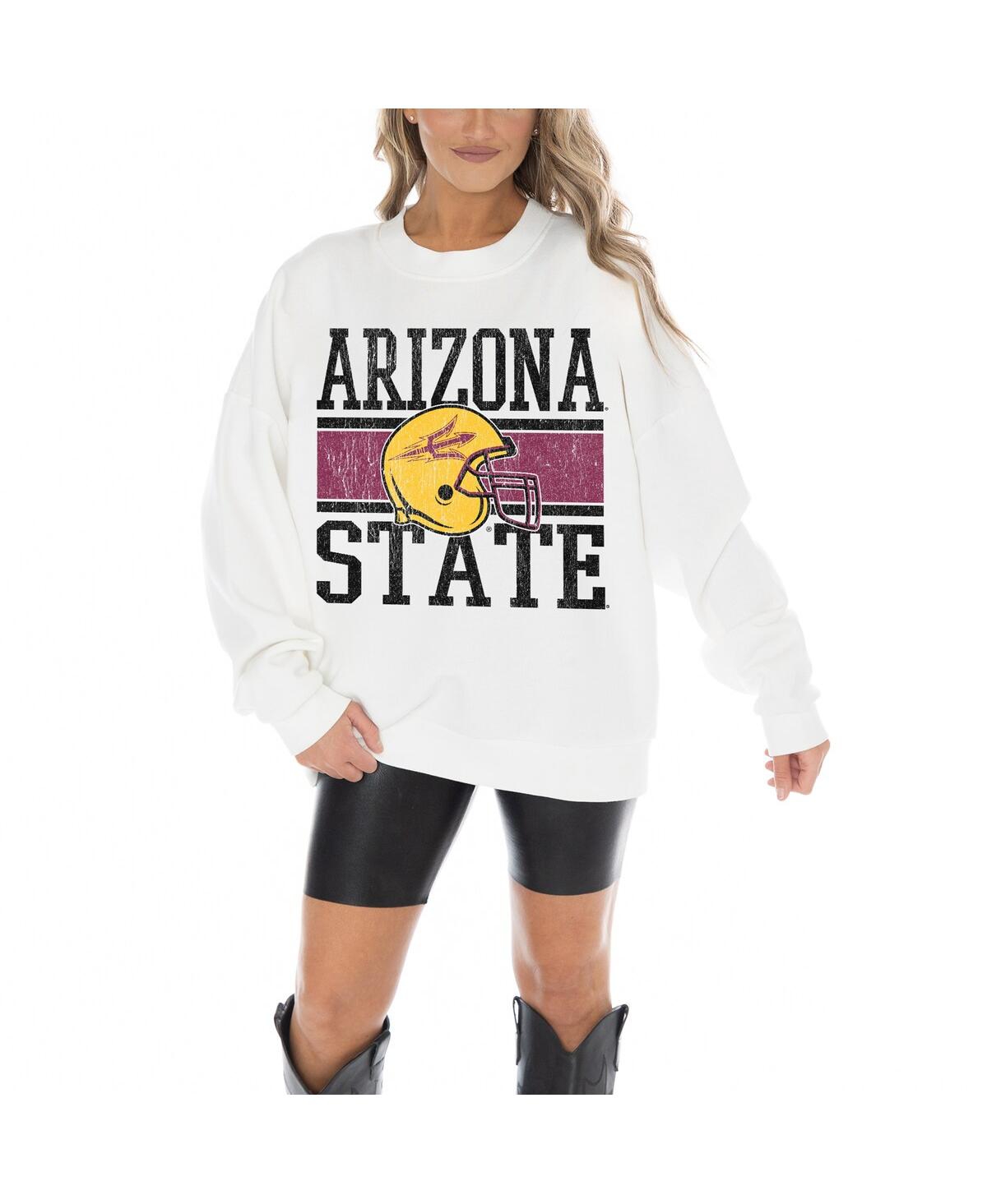 Shop Gameday Couture Women's White Arizona State Sun Devils Fair Catch Pullover Sweatshirt