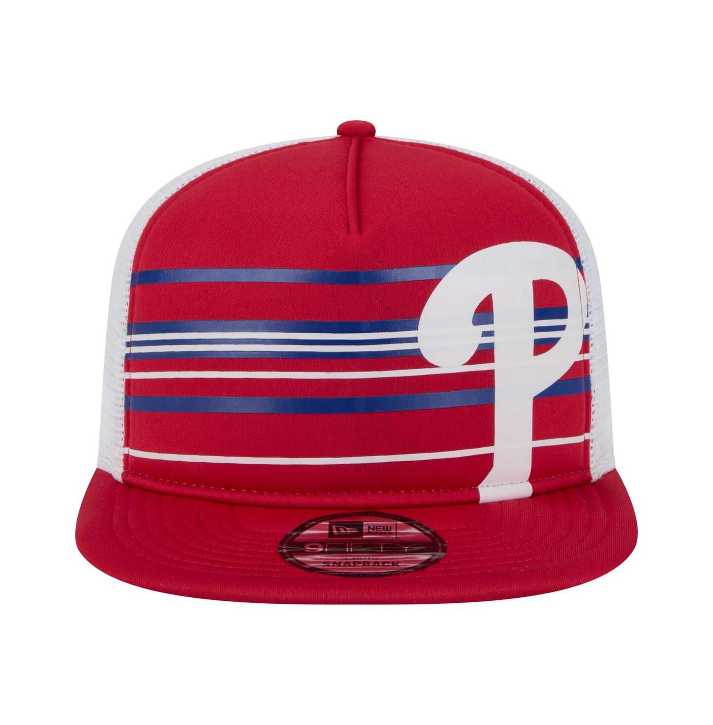 Мужская кепка New Era Red Philadelphia Phillies 9FIFTY A-Frame Trucker Snapback Hat — фото 5