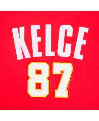 Women's Travis Kelce Red Kansas City Chiefs Player Name Number Cropped Boxy T-Shirt