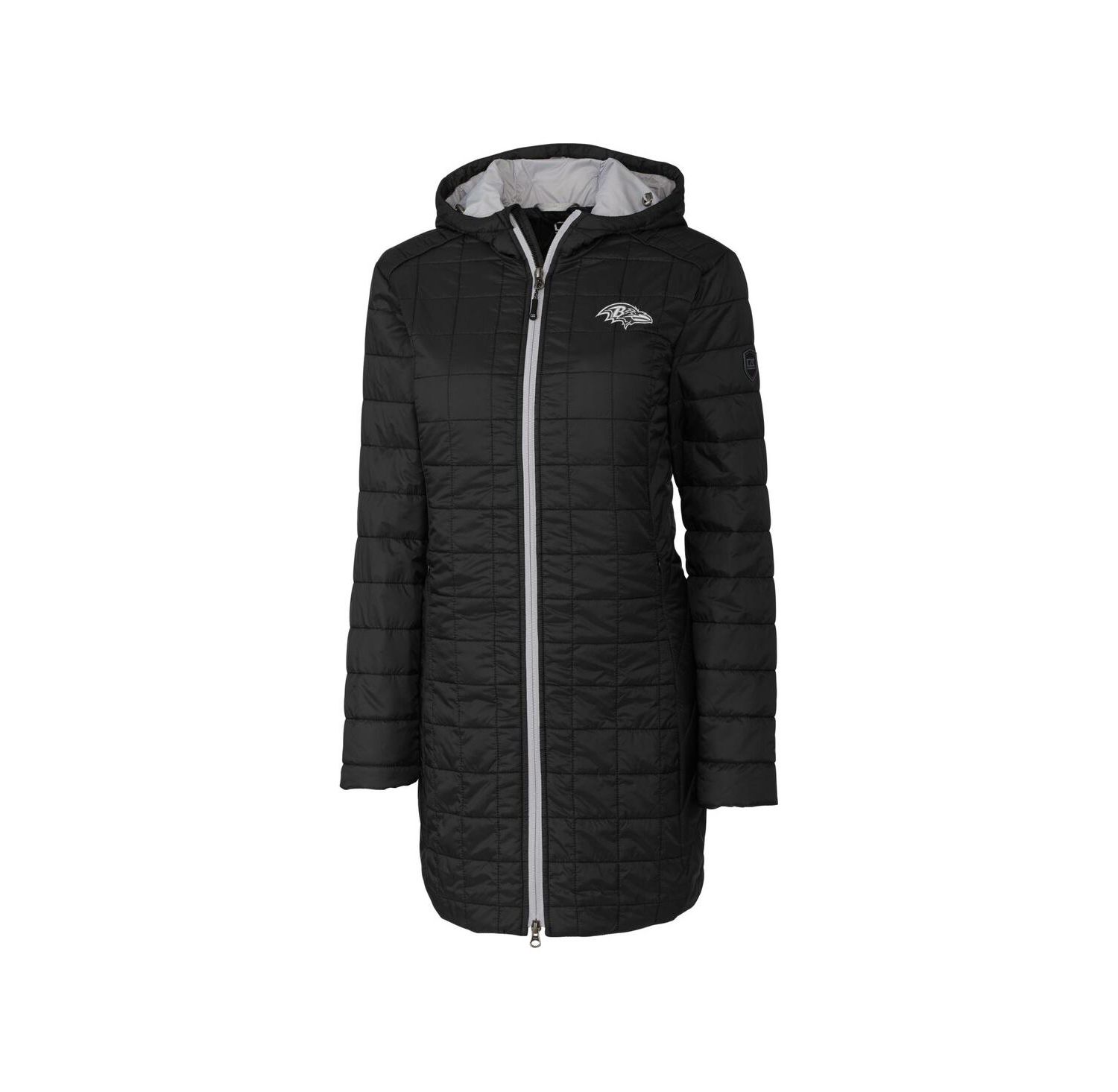 Women's Black Baltimore Ravens Rainier Eco Insulated Full-Zip Hoodie Long Coat