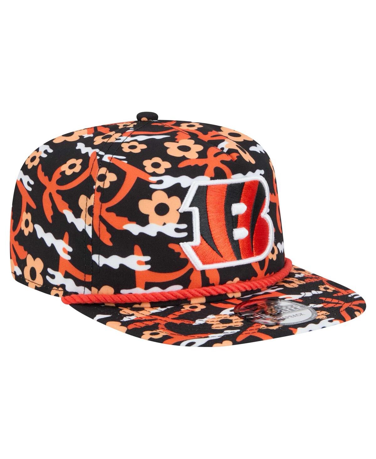NEW ERA MEN'S BLACK CINCINNATI BENGALS WAKEY WAKEY GOLFER SNAPBACK HAT 