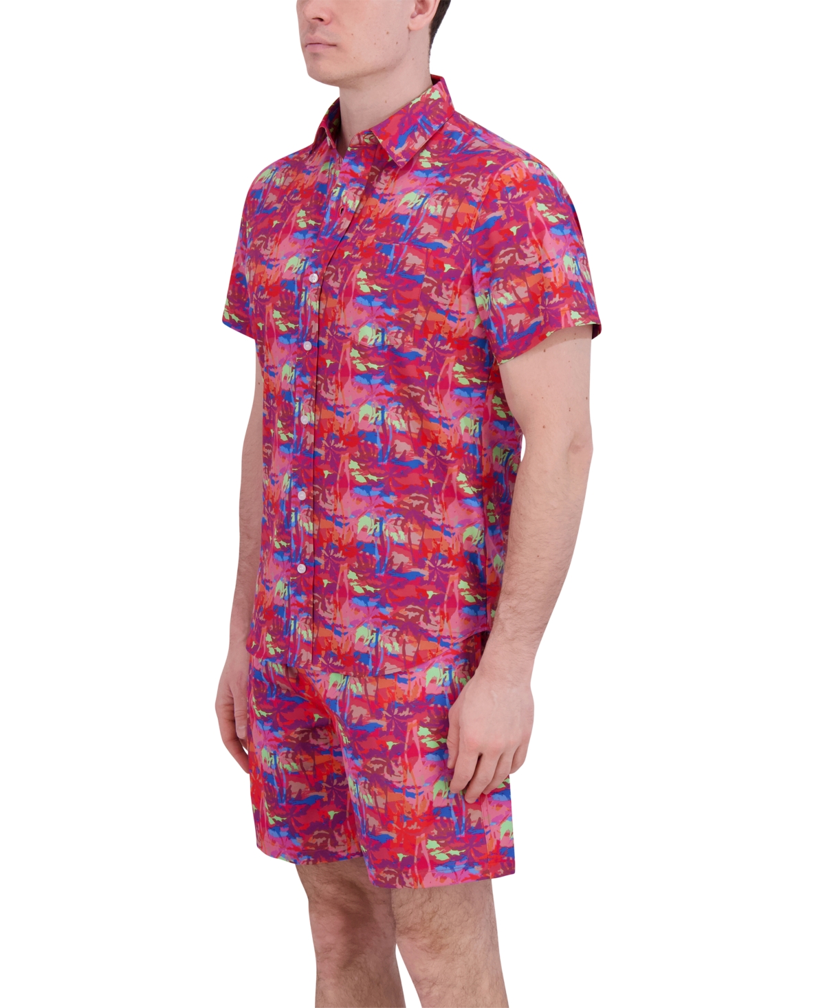 Robert Graham Men's Drew Floral Print Drawstring 7" Swim Trunks In Palm Trees