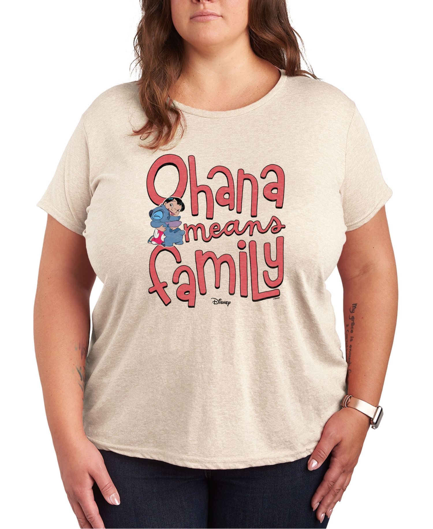 Trendy Plus Size Lilo and Stitch Core Graphic Crew Neck T-Shirt