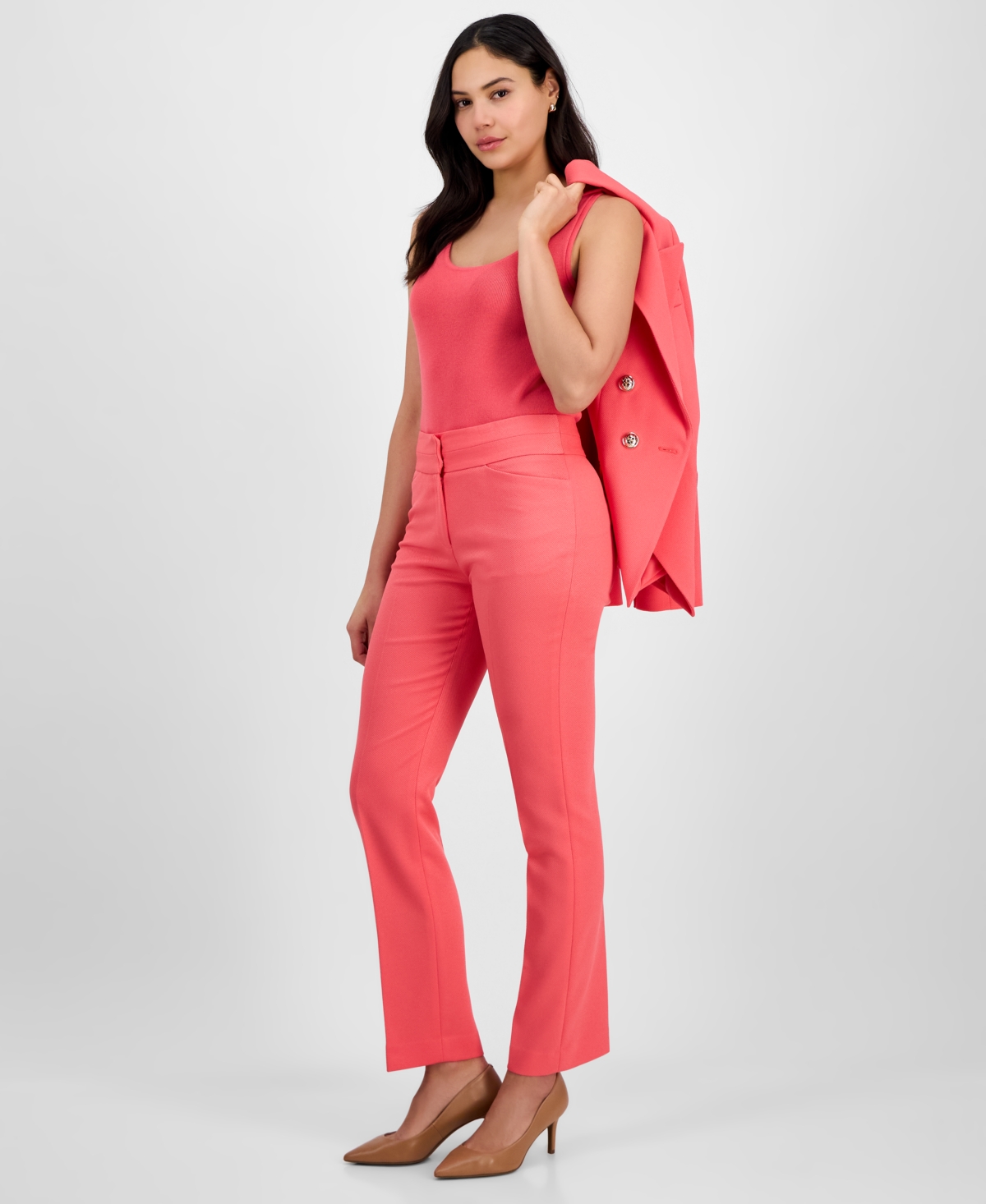 Women's Mid-Rise Flare-Leg Pants, Regular & Petite - Sunset