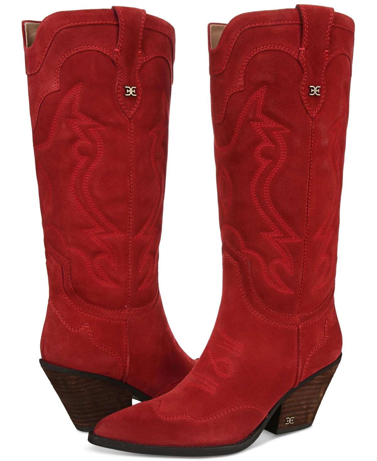 Shop Sam Edelman Women's James Cowboy Boots In Red Scarlet