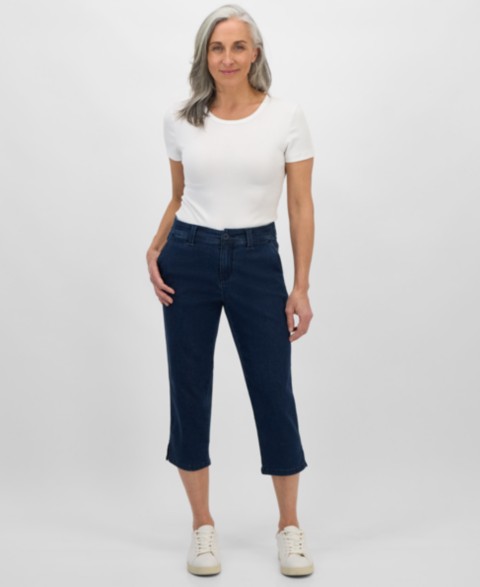 Женские брюки Style & Co Petite Mid-Rise Comfort Waist Capri Pants