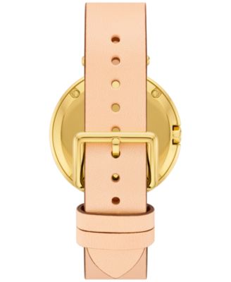 Women's The Pierced Brown Leather Strap Watch 36mm