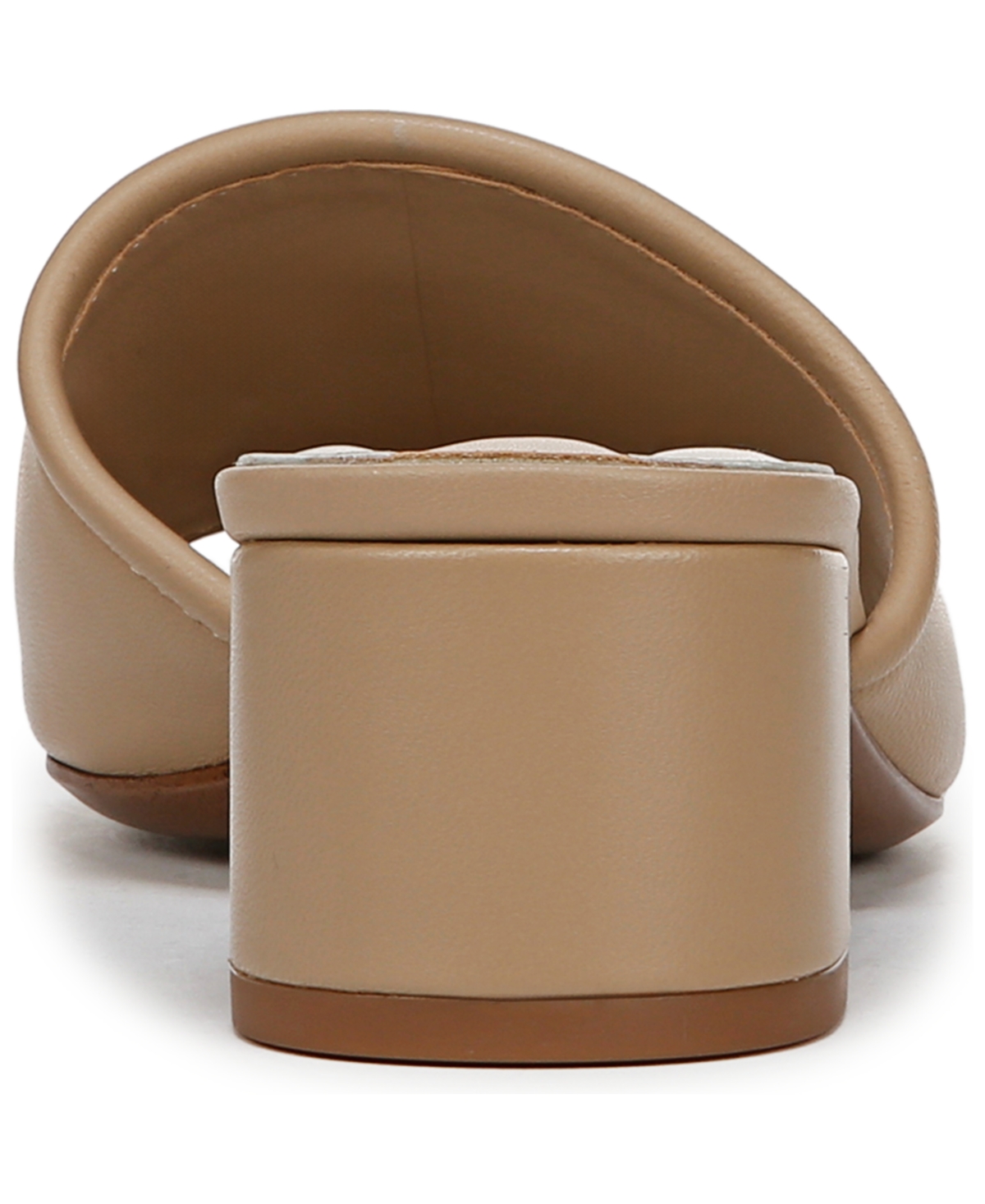 Franco Sarto Women's Noreen 2 Open Square Toe Block Heel Slide Sandals In Latte Beige Leather