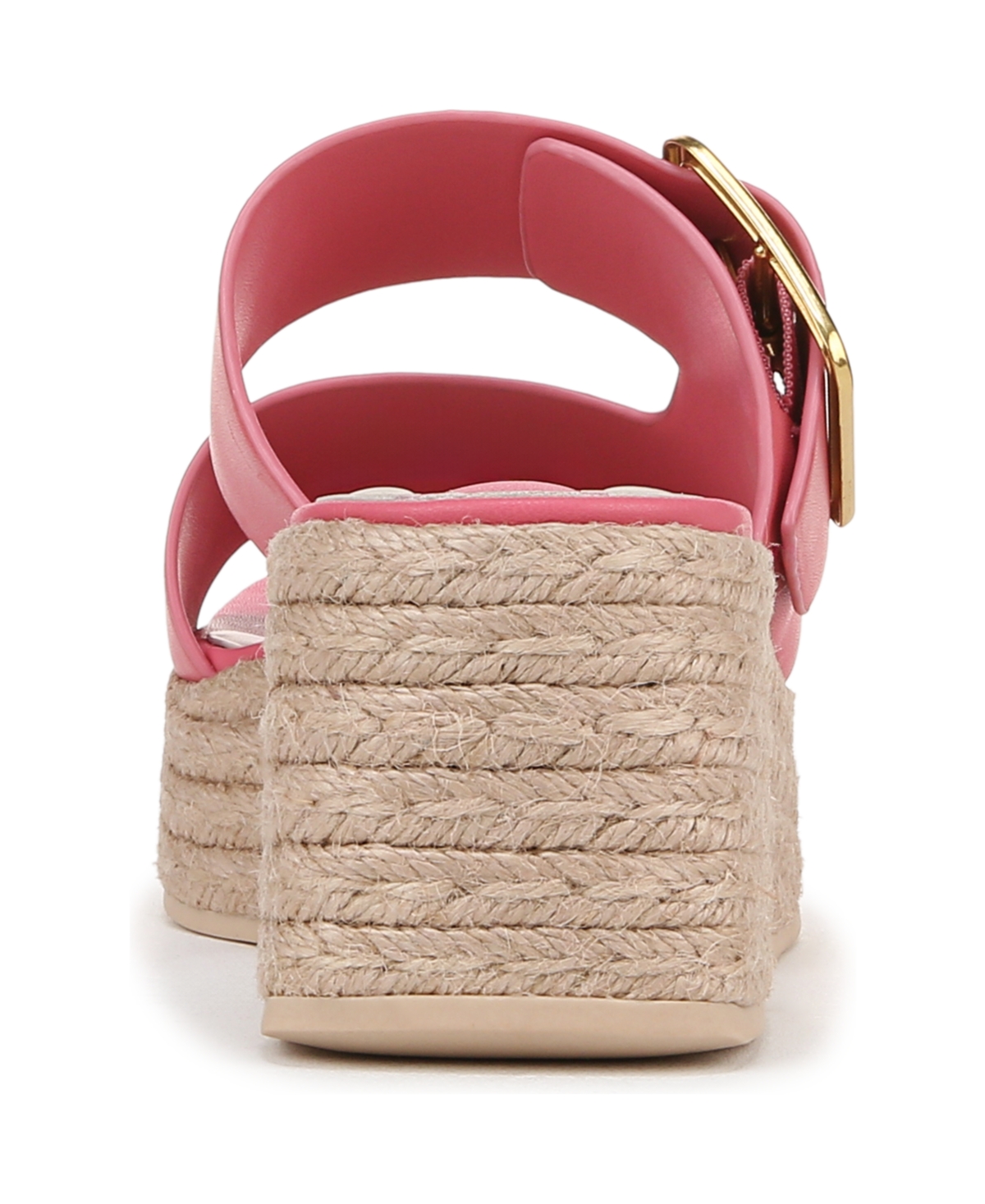 Franco Sarto Women's Taziana Open Square Toe Espadrille Slide Platform Sandals In Strawberry Pink Leather