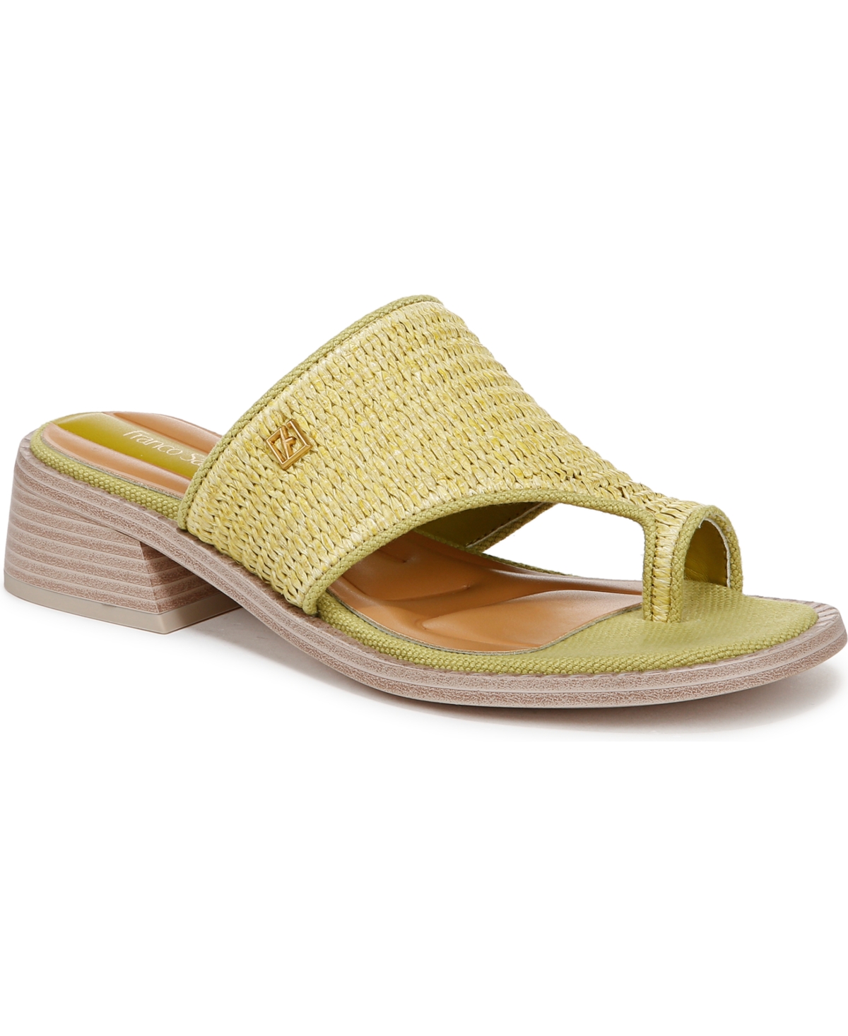 FRANCO SARTO WOMEN'S SIA TOE LOOP BLOCK HEEL SLIDE DRESS SANDALS 