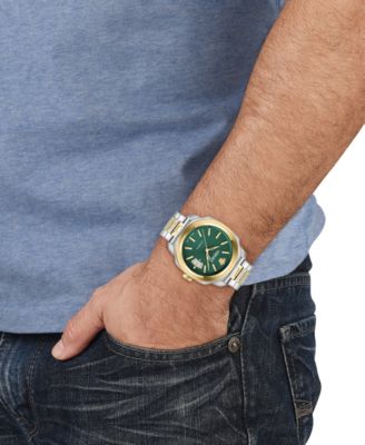 Men's Swiss Automatic Dylos Two-Tone Stainless Steel Bracelet Watch 42mm