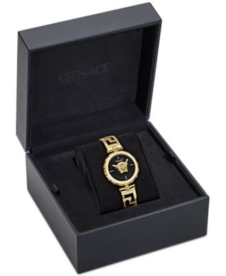 Women's Swiss Medusa Jewel Gold Ion Plated Bracelet Watch 34mm