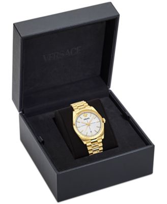 Men's Swiss Millenyium Gold Ion Plated Bracelet Watch 40mm