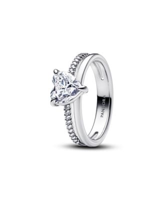 Sterling Silver Double Band Heart Ring