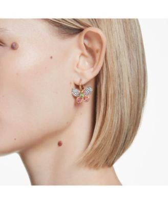 Idyllia Mixed Metal Finish Butterfly Drop Earrings