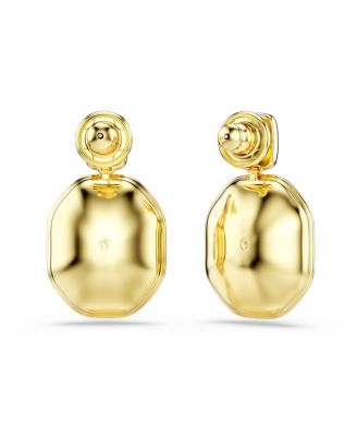 Chroma Gold-Tone Plated Octagon Cut Drop Earrings