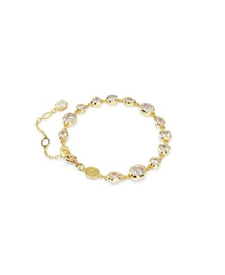 Imber Mixed Cuts White Gold-Tone Plated Tennis Bracelet