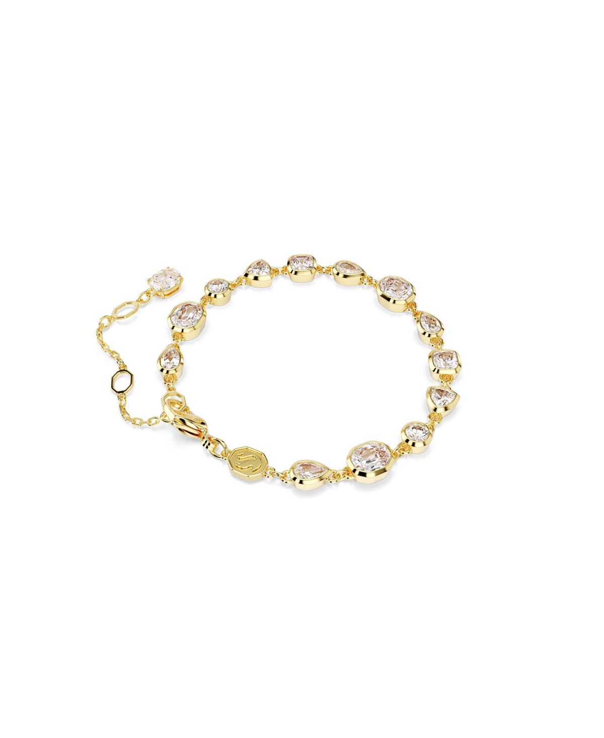 SWAROVSKI IMBER MIXED CUTS WHITE GOLD-TONE PLATED TENNIS BRACELET