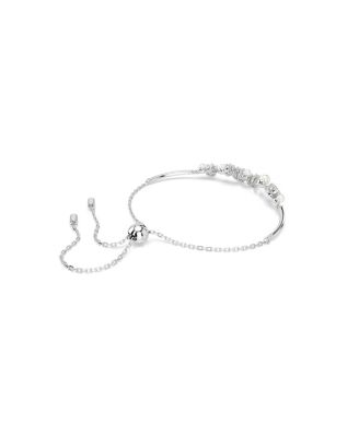 Constella Round Cuts White Rhodium Plated Bangle Bracelet