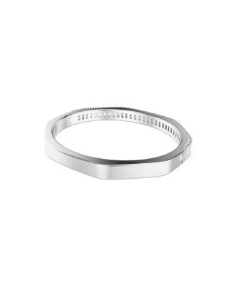 Matrix Baguette Cut White Rhodium Plated Bangle Bracelet