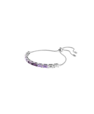 Matrix Baguette Cut Purple Rhodium Plated Bracelet