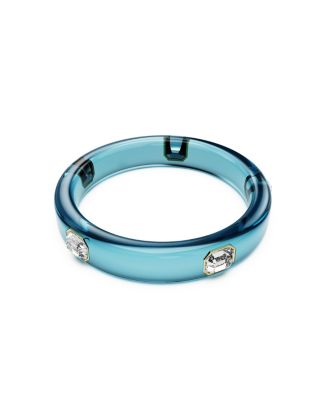 Dulcis Octagon Cut Blue Gold-Tone Plated Bangle Bracelet