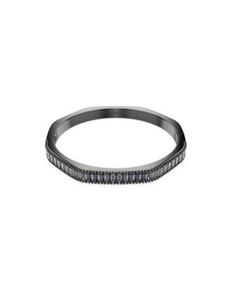 Swarovski Matrix Baguette Cut Blue Ruthenium Plated Bangle Bracelet ...