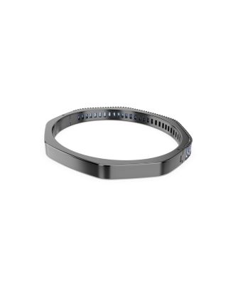 Matrix Baguette Cut Blue Ruthenium Plated Bangle Bracelet