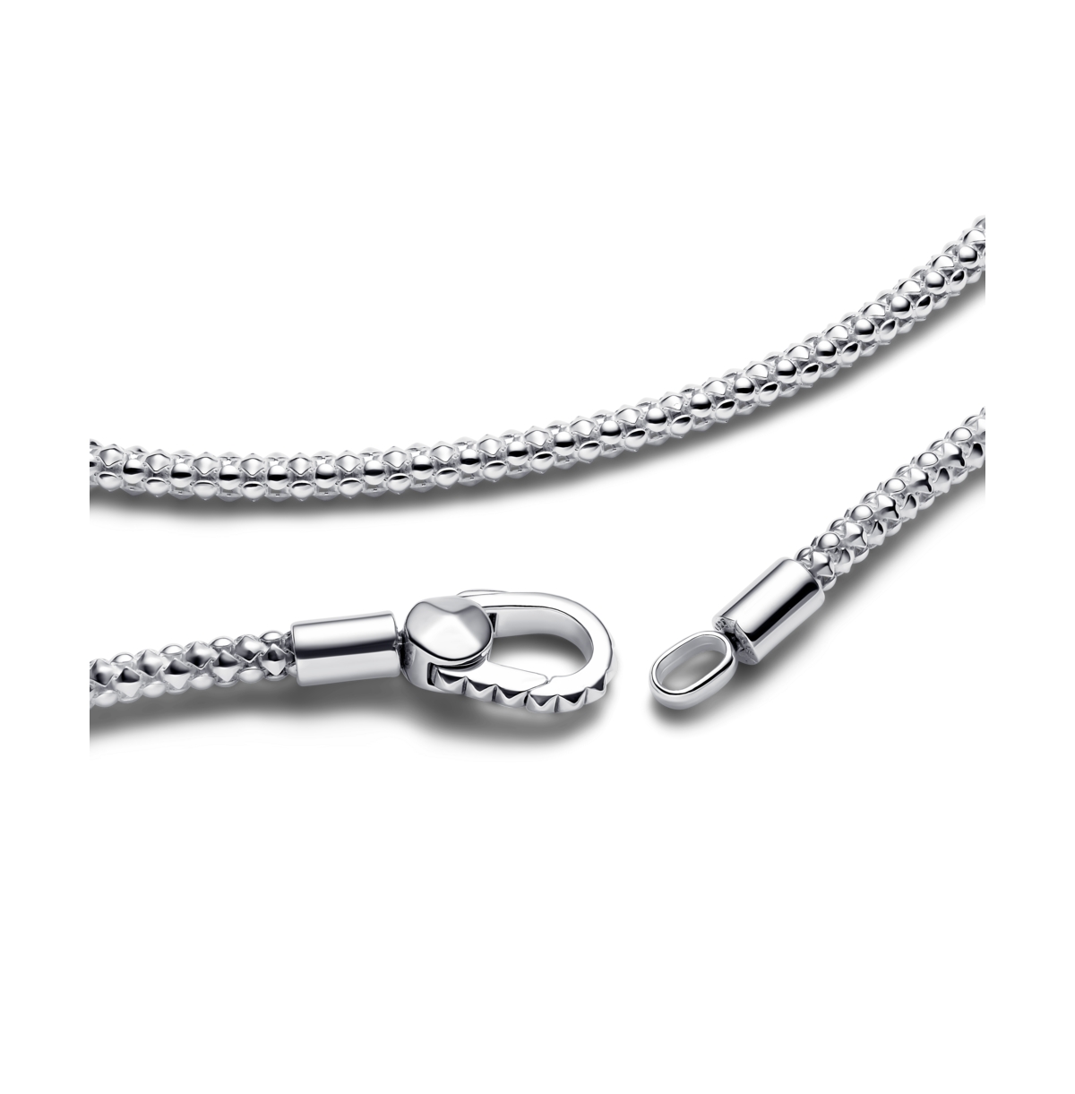 Pandora Sterling Silver Studded Clasp Chain Necklace In Sterling Silver