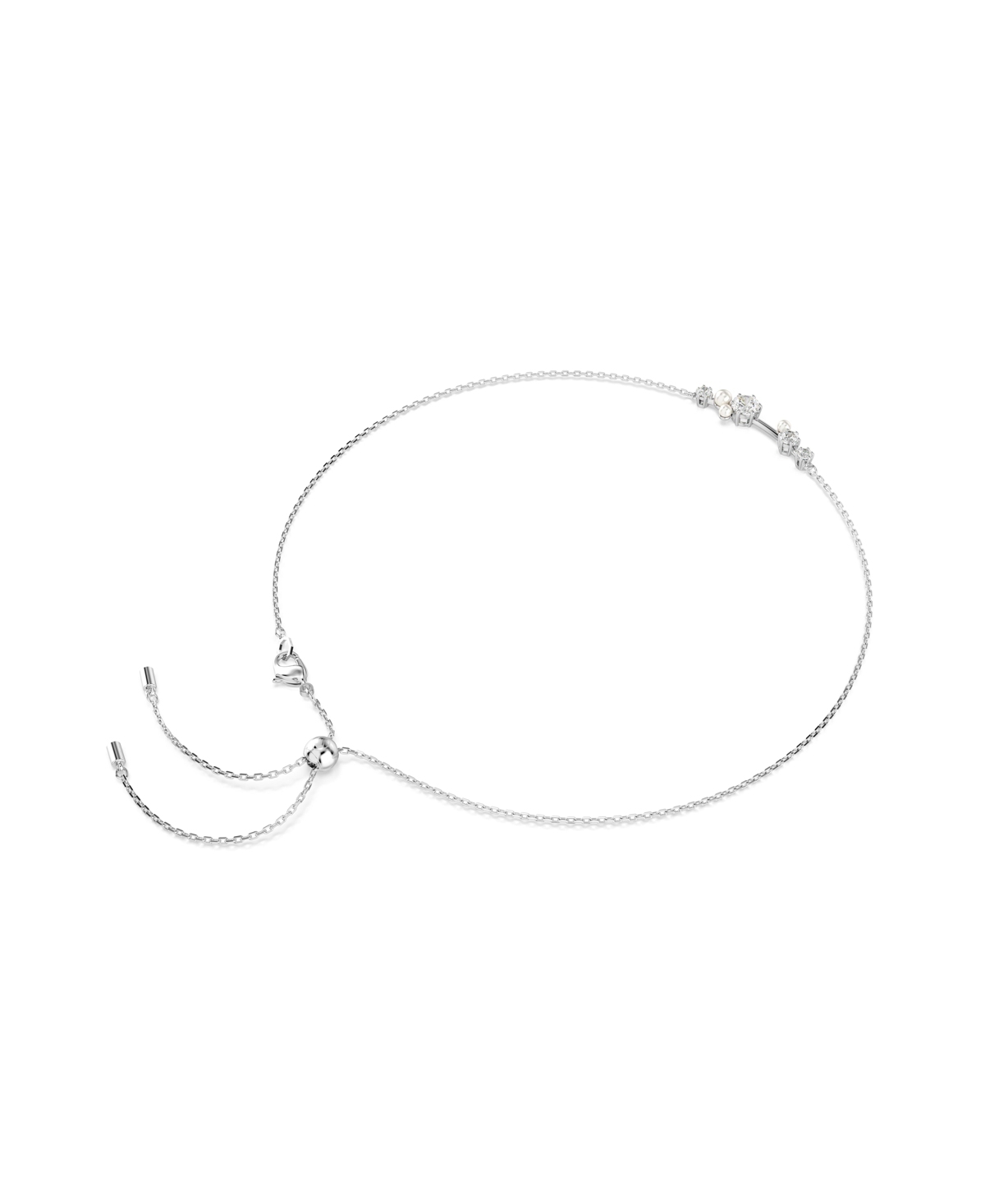 Swarovski Constella Round Cuts White Rhodium Plated Necklace In White