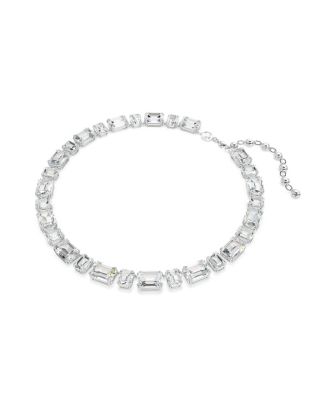 Millenia Octagon Cut White Rhodium Plated Tennis Necklace