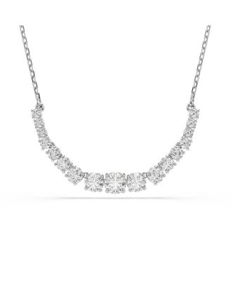 Matrix Gradient of Round Cut White Rhodium Plated Necklace