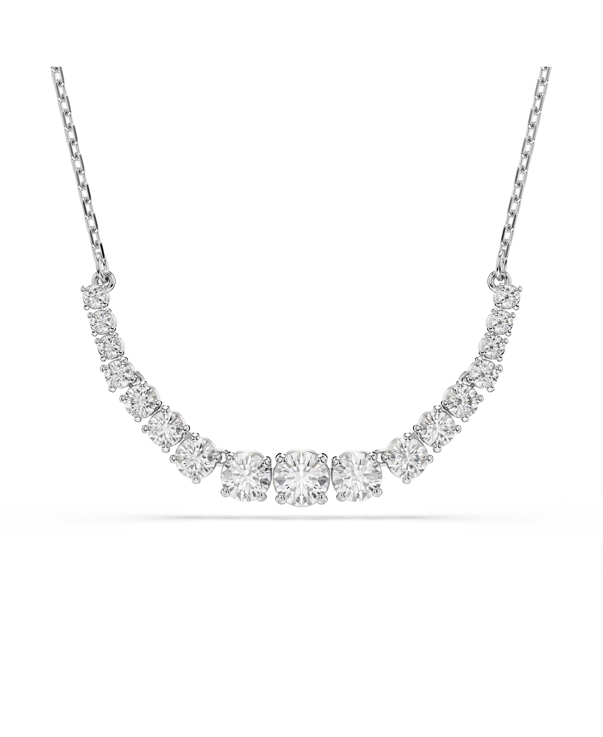 Swarovski Matrix Gradient Of Round Cut White Rhodium Plated Necklace