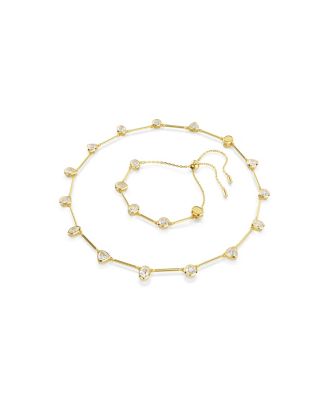 Imber Mixed Cuts White Gold-Tone Plated Tennis Necklace