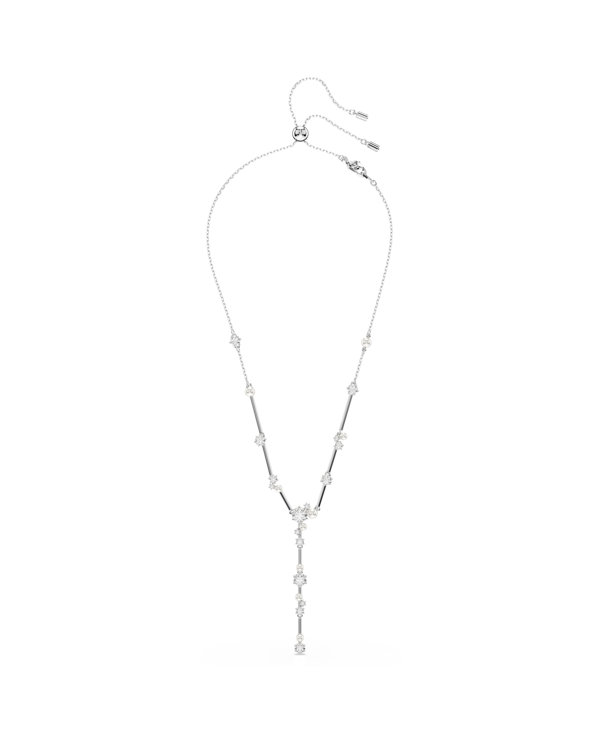 SWAROVSKI CONSTELLA ROUND CUTS WHITE RHODIUM PLATED Y NECKLACE 