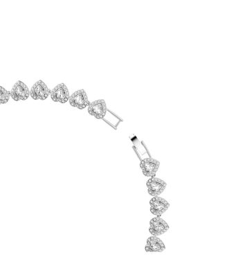 Ariana Grande x Swarovski&reg; Mixed Cuts Heart White Rhodium Plated Tennis Necklace