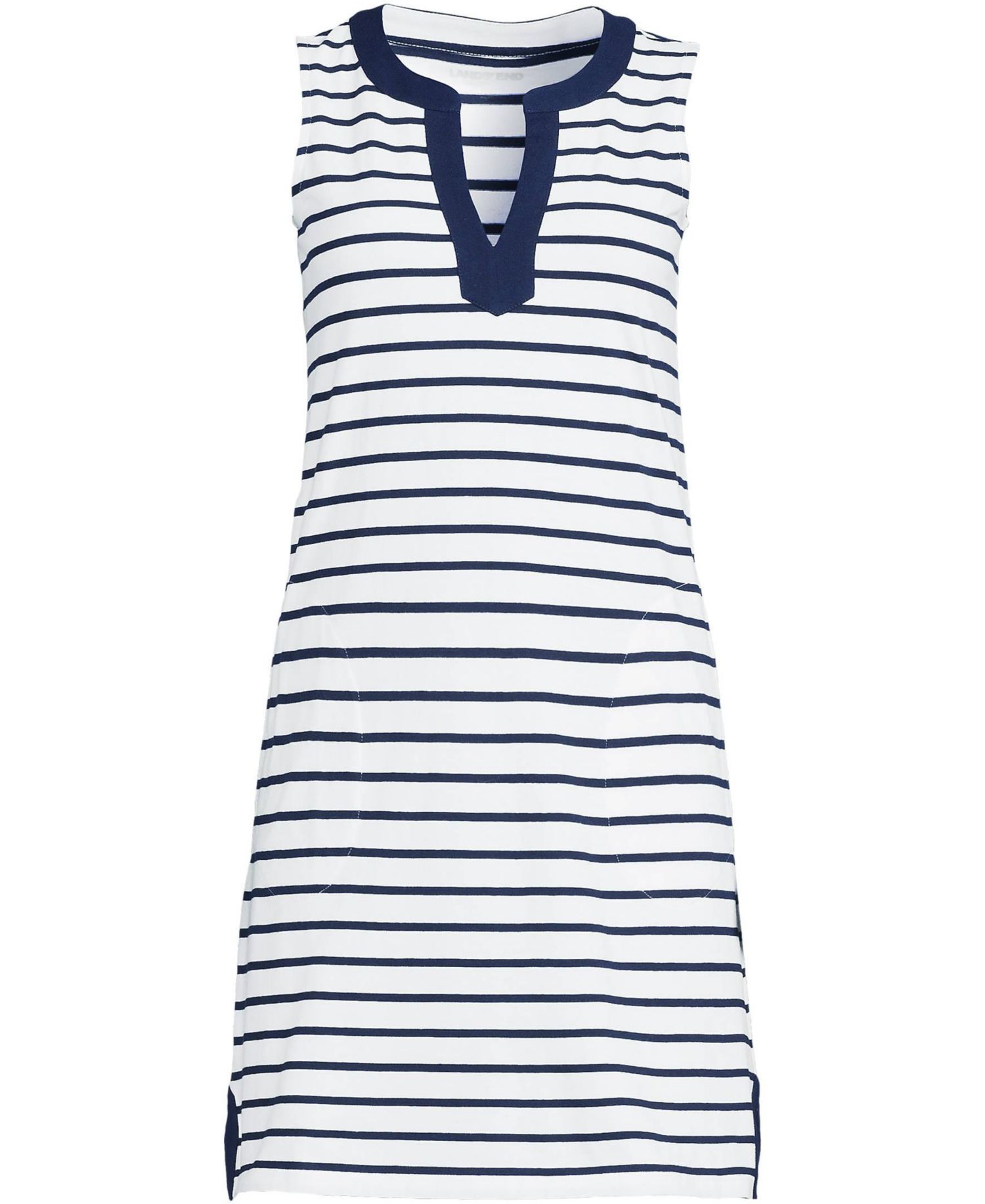 Plus Size Cotton Jersey Notch Neck Dress
