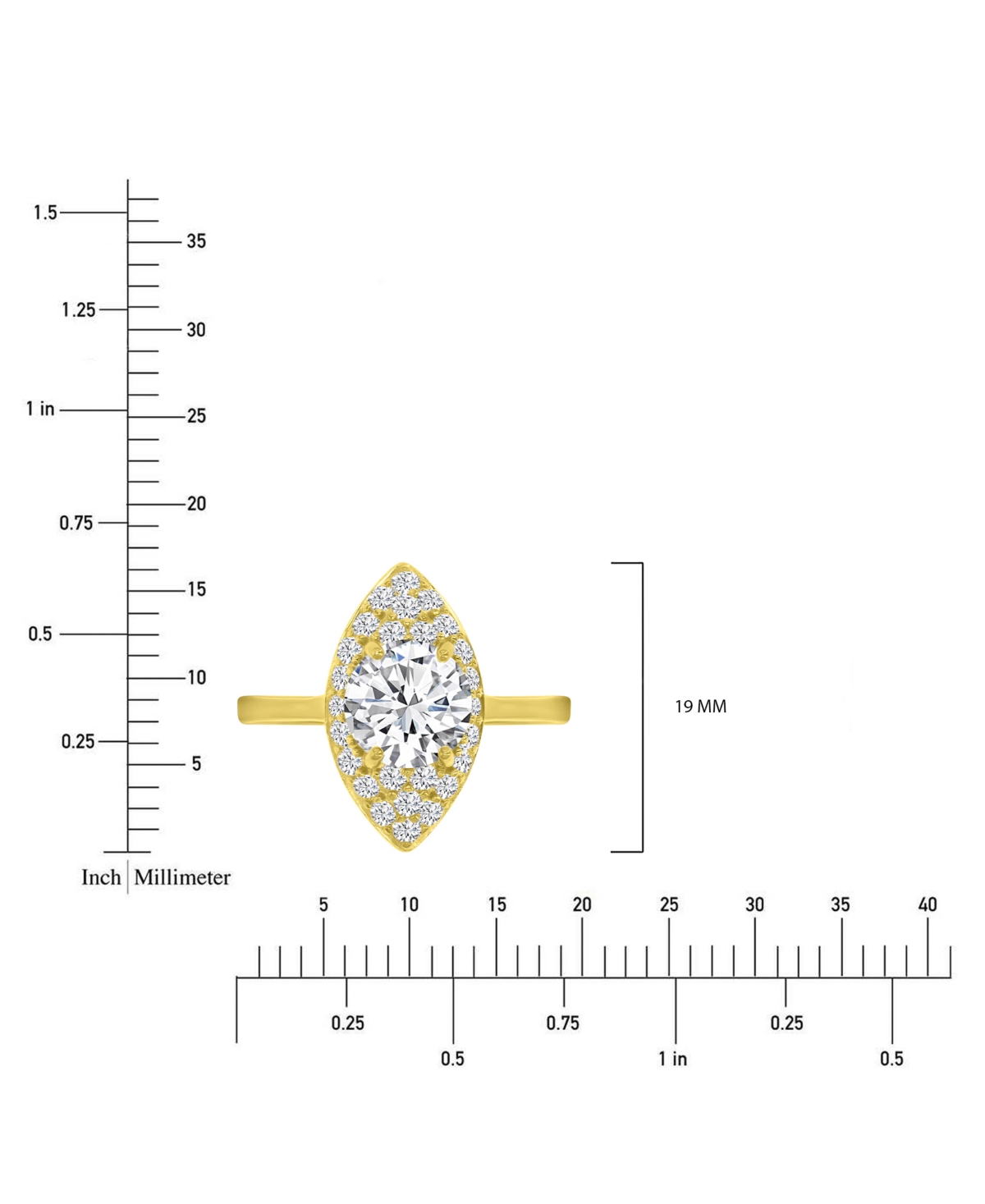 Macy's Cubic Zirconia Marquise Ring (4-3/8 Ct. T.w.) In 14k Gold Over Sterling Silver In Gold