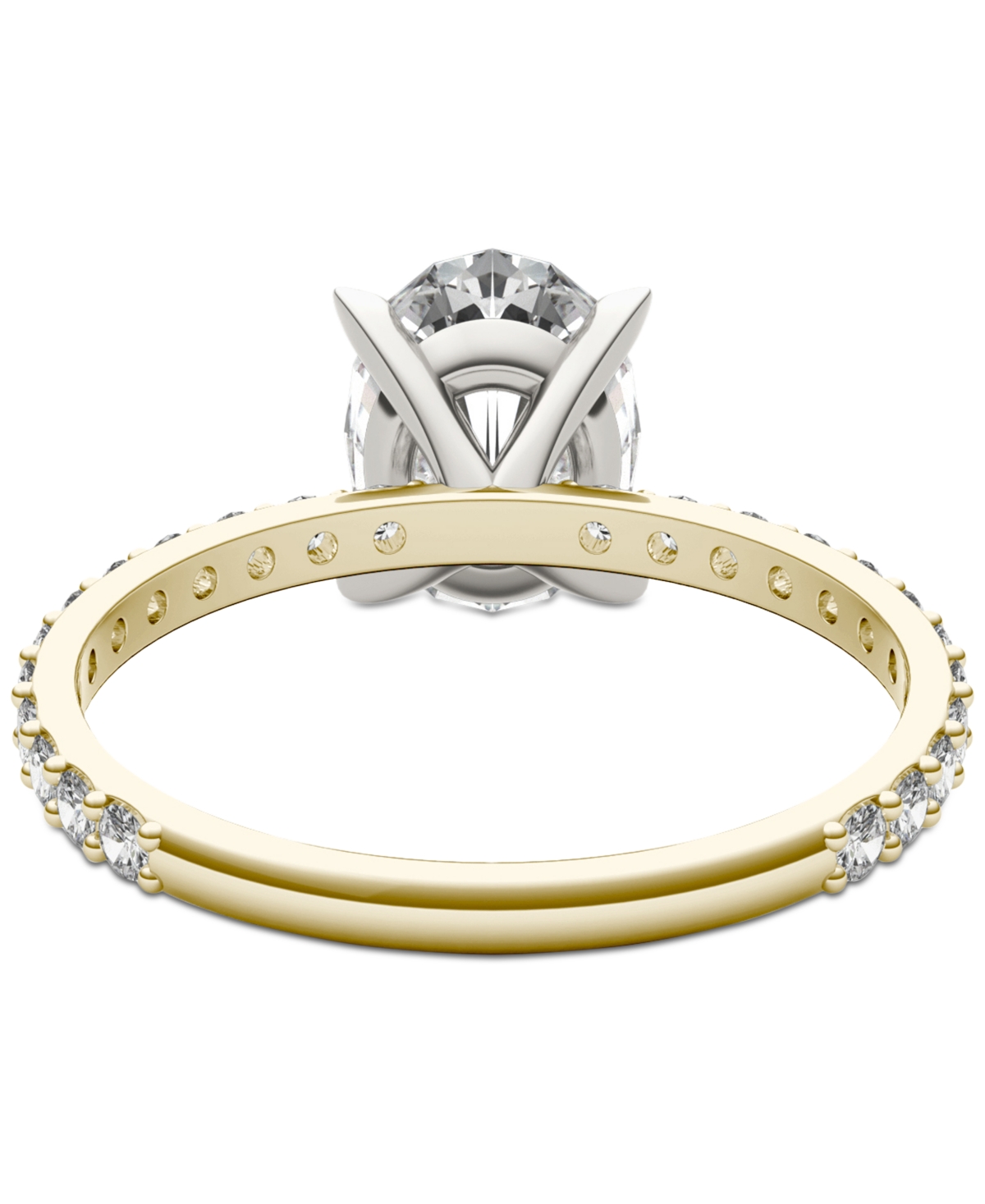 Charles & Colvard Moissanite Classic Basket Solitaire Engagement Ring (2-1/2 Ct. T.w.) In Two-tone 14k Gold In 14k Two Tone